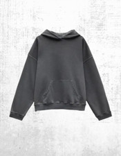 Women’s HUSH Jersey Hoodie Long Sleeve Shay Cotton Oversized Washed Grey