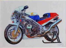 A4 Metal Sign Limited Edition Honda VFR750R 1988 ghosted