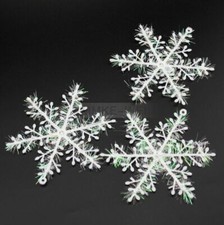 30PCS Christmas Party White Snowflake Charms Festival Decoration Decor Ornaments