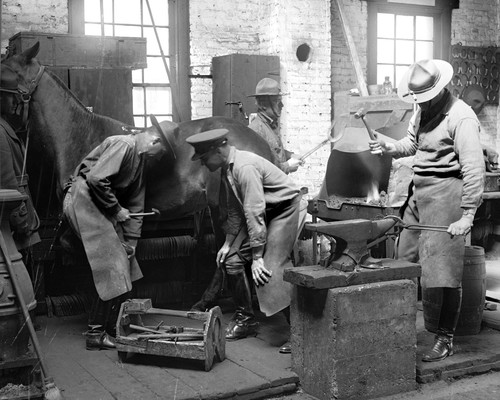 Military horseshoeing shop - military,