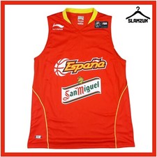 Spain Basketball Jersey Li-Ning Medium Home Espana Basket Camiseta FIBA 2010 W62