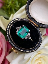 Art Deco Emerald and Diamond