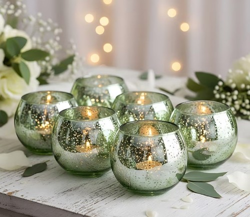Crackle glass tealight - x,
