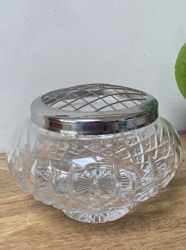 Vintage cut glass rose bowl - glass,