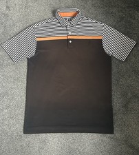 FootJoy Men’s Short Sleeve Golf Polo Shirt - Brown/Orange - Size L - Good Con