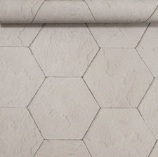 Taupe Hexagon Wallpaper Brick