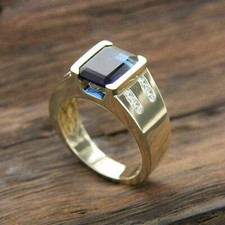 3ct emerald cut blue sapphire - 3ct,