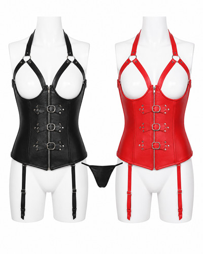 Women sexy leather open bust - sexy,