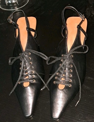 Black stiletto heel lace - lace, up