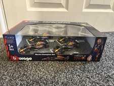 Red Bull F1 Burago 4 Racing Car Model  Set BRAND NEW Champion Set 1:43 Scale