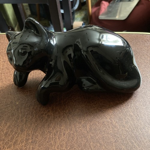 Black glaze ceramic lying - black,