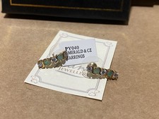 Vintage GIANI Jewellery Gold Plated  Ladies Emerald earrings Boxed