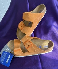 Birkenstock Arizona Softfootbed Suede Leather Orange 38 UK 5 NWT unique colour