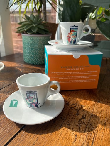Lavazza coffee cups window - lavazza,