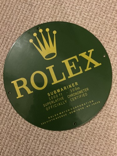 Rolex enamel metal sign - enamel,