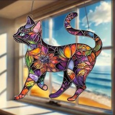 Multicoloured Cat Suncatcher -