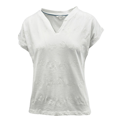 White stuff bird embroidered - bird,