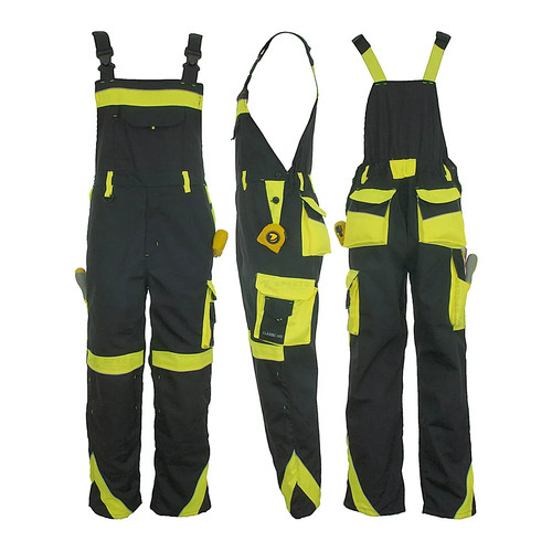 Vis grey yellow bib brace - grey-yellow,