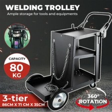 3-Tier MIG Welding Handcart With Holder Trolley For Welding Machine Heavy Duty