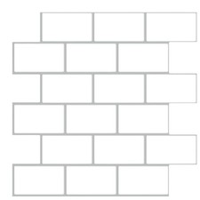 WoStick 10-Sheets 3D Self Adhesive Peel & Stick Wall Subway Tiles 1.6mm White