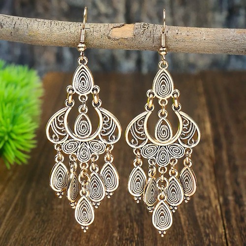 Boho dangle earrings gold - boho,