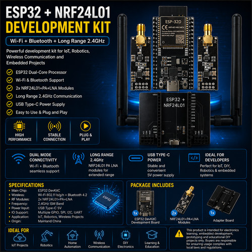 Esp32 devkitc nrf24l01 lna - esp32,