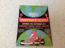 SPEDEWORTH  SUPERSTOX RACING WORLD FINAL  PROGRAMME WIMBLEDON 29 SEPTEMBER 1973