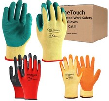 24 PAIRS LATEX COATED ORANGE RUBBER WORK GLOVES BUILDER GARDENING SAFETY GRIP