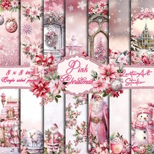 Pink  Christmas, Xmas paper pads, Christmas Scrapbook paper , Xmas scrapbook