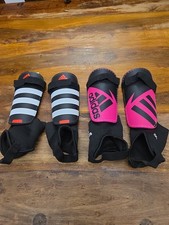 Adidas Shin Guard Pads Junior Bundle X2 Size M & L White & Black & Black & Pink