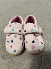 Baby Girl,size 3,first Walker Slippers,pink,heart Design,