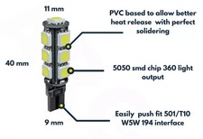 FIT VAUXHALL T10 501 W5W 13Smd