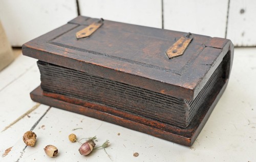 Vintage wooden book shaped - vintage,
