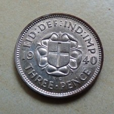 King George VI Threepence 1940