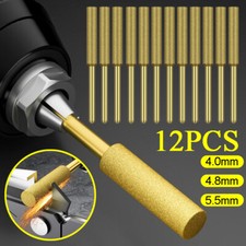 12x Diamond Chainsaw Sharpener Burr Grinding Stone File Drill Bits 4.0/4.8/5.5mm