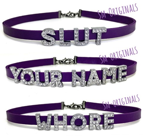 Purple crystal choker necklace - choker,