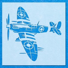 Spitfire Fighter War Plane Stencil: Mylar Airbrush Wall Art Painting Crafts
