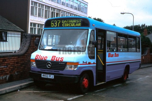 35mm slide blue bus mercedes - slide,