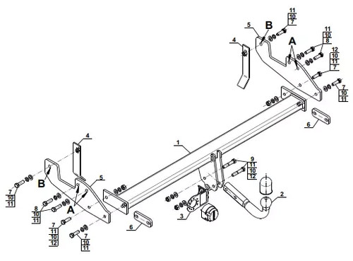 Swan neck tow bar - swan, for