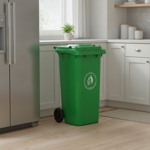 Outdoor wheelie bin 120l green - outdoor,