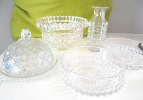 Vintage pressed glass bundle - glass,