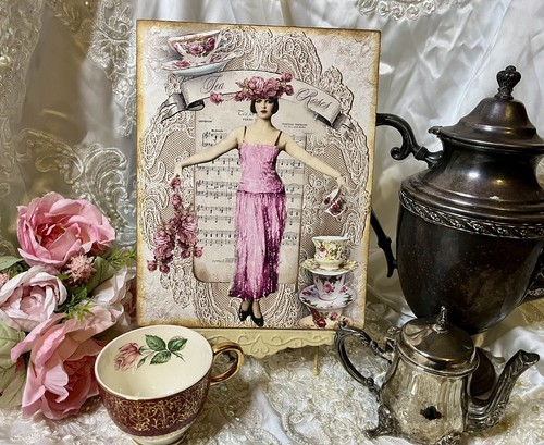 Lady with tea cups - lady,