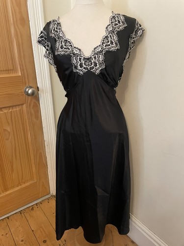 Vintage black nylon plunge - vintage,