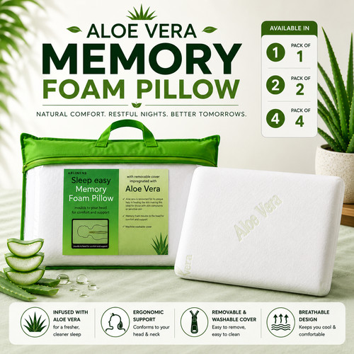 Aloe vera pillows memory - aloe, foam