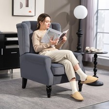 Accent Chair Wingback Armchair with Wood Frame for Living Room