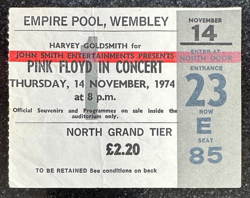 Pink floyd original ticket - floyd,,