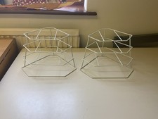 2 x  Vintage White Plastic