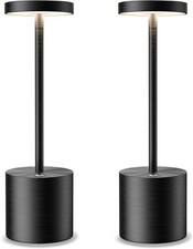 SLSMD 2 Pack Cordless Table Lamp IP54 Battery Operated Desk Lights 5000mAh Recha