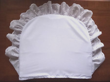 Baby Pillow Case White Broderie Anglaise Frill Cot Bed Pram Made in UK