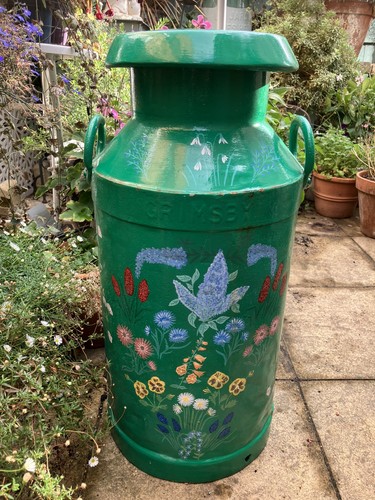 Hand painted milk churn - hand,